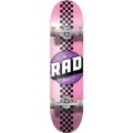 RAD Wheels Checker Stripe Pink / Black 01 Complete Skateboard - 7.75" x 31.25"