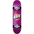RAD Wheels Checker 2 Black / Pink Complete Skateboard - 7.75" x 31.25"
