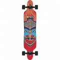 Omen Boards Native American Mask Drop Through with Flex Longboard Complete Skateboard - 9.12" x 41.5"